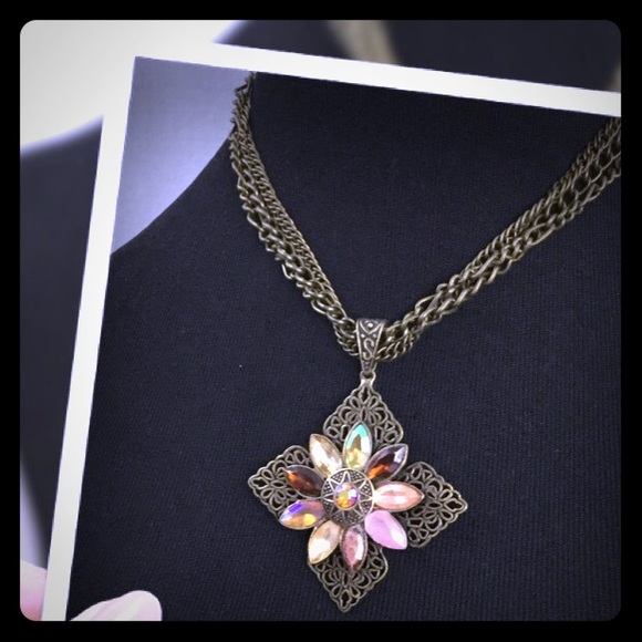 Bronze Medallion Statement Necklace - Picture 1 of 4